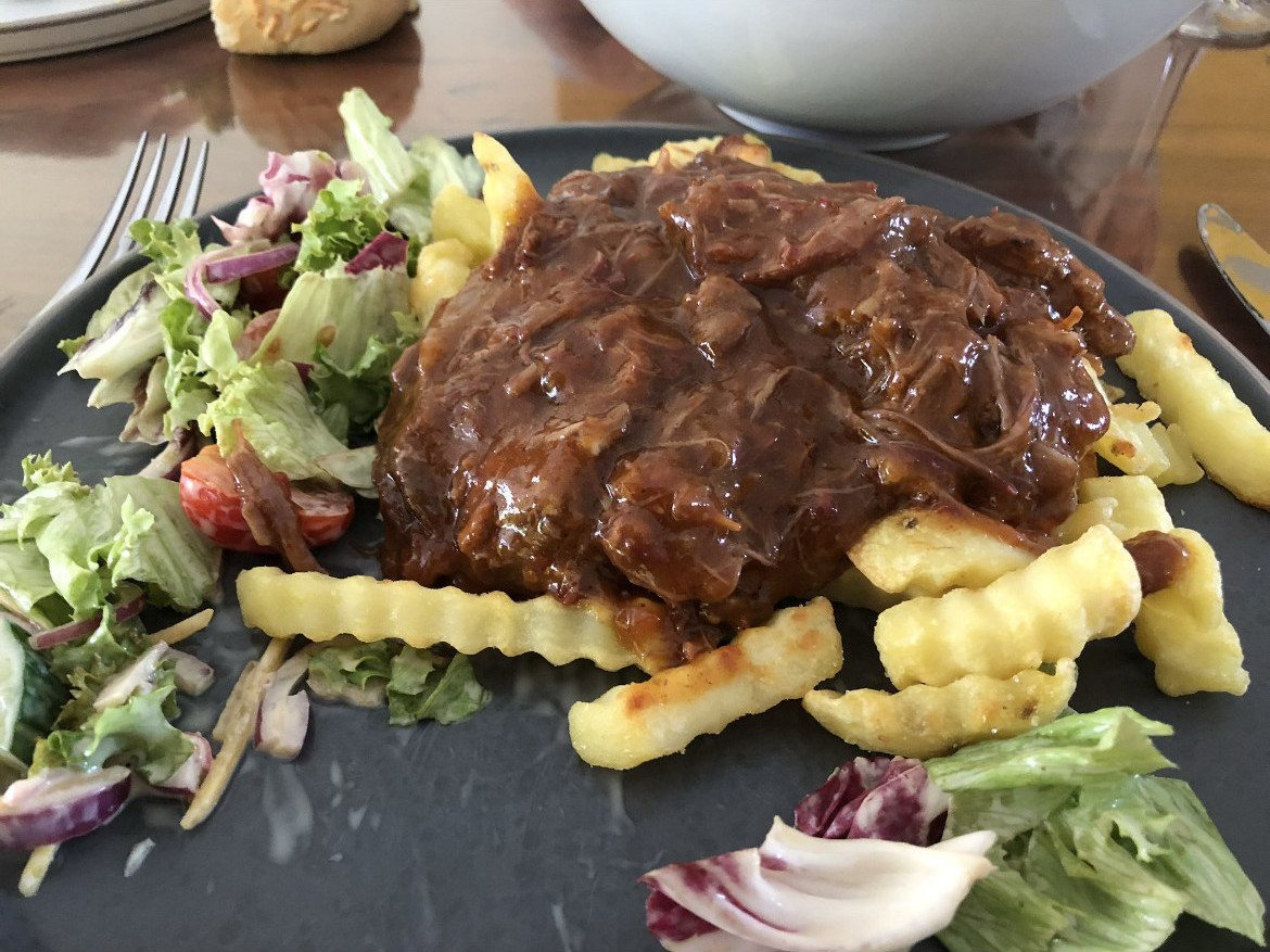 Pulled beef uit de Dutch oven